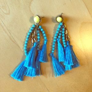 Bauble Bar Turquoise Tassel Earrings